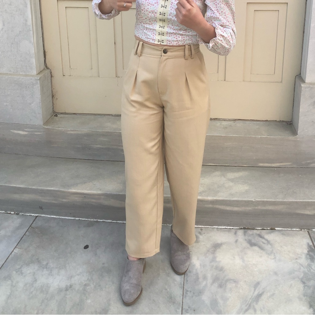Urban Outfitters Tan Pleated Trousers